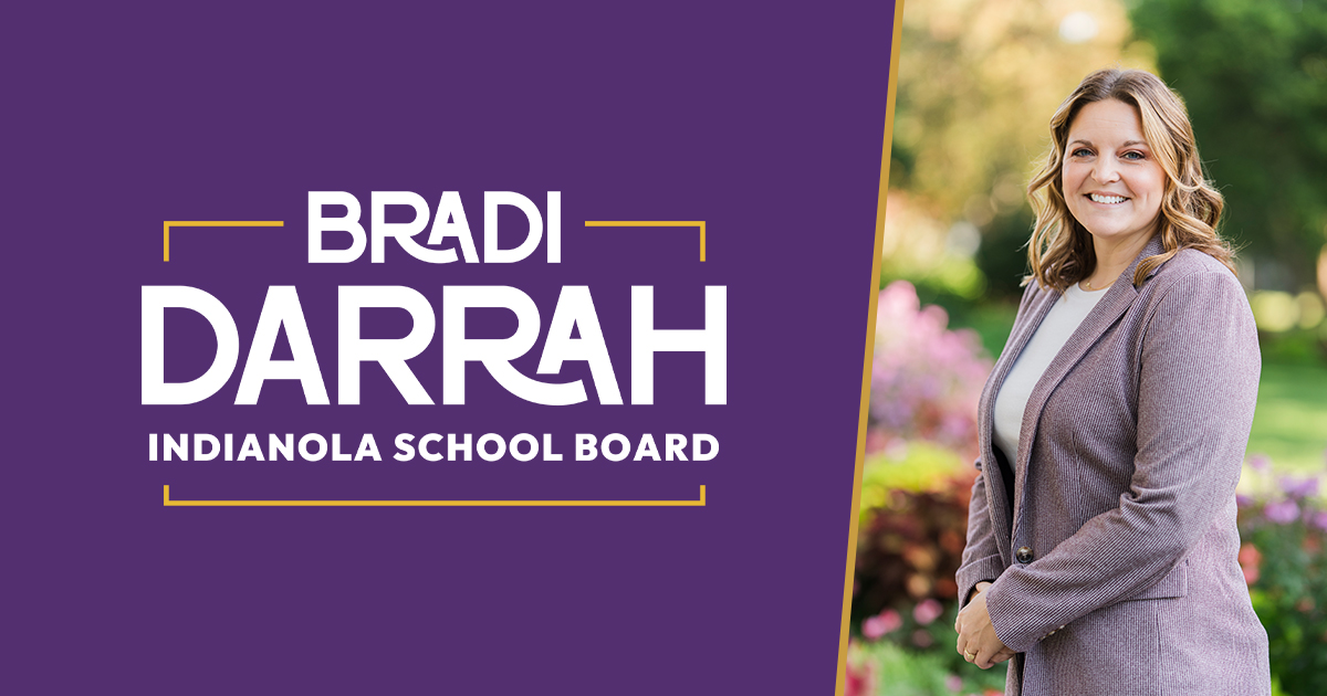 Bradi Darrah for Indianola School Board Logo and Headshot Bradi Darrah for Indianola School Board Logo and Headshot
